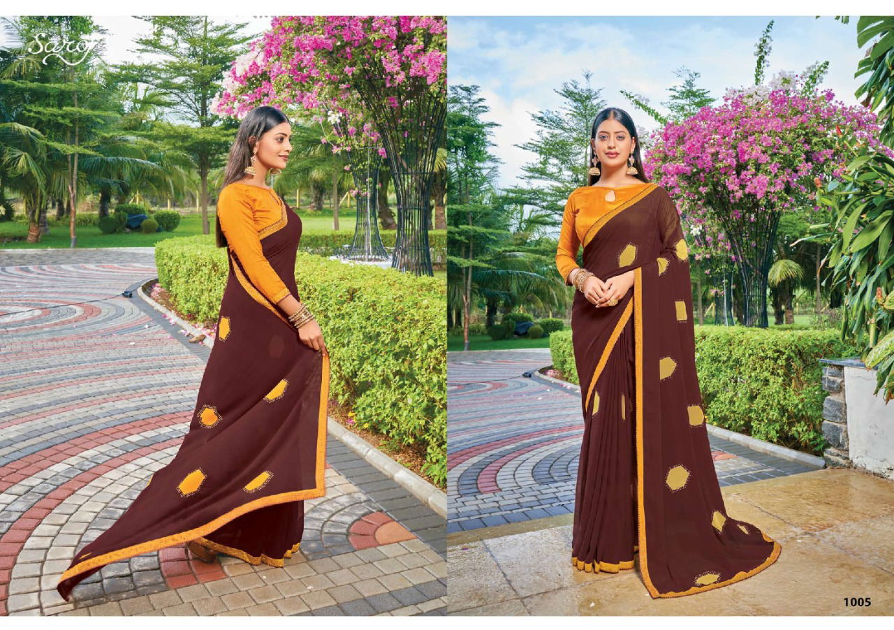 Saroj Nagme Fancy Ethnic Wear Designer Georgette Saree Collection